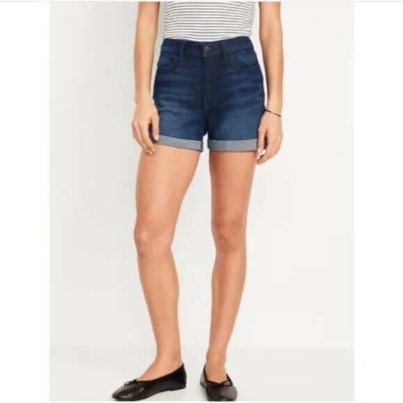 Old Navy Pants - Old Navy High Rise Wow Shorts Dark Wash Size 8